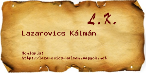 Lazarovics Kálmán névjegykártya