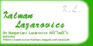 kalman lazarovics business card
